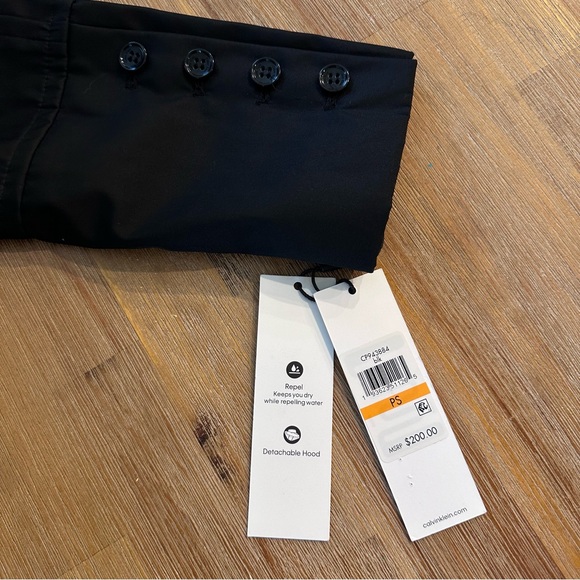 Calvin Klein Petite trench coat hooded double breasted skirted raincoat - Picture 13 of 16